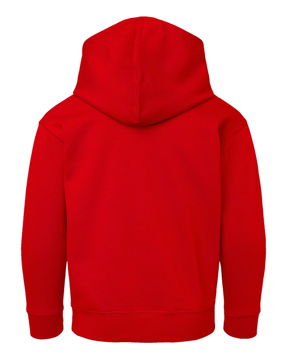 Rear View of Red Youth Fleece Hoodie - 2296
