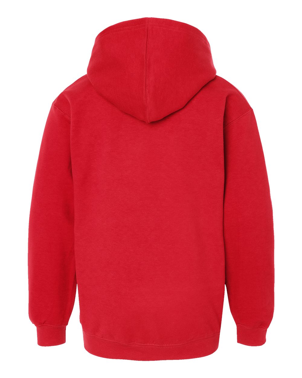 Rear View of Red Youth Hooded Sweatshirt - 320Y