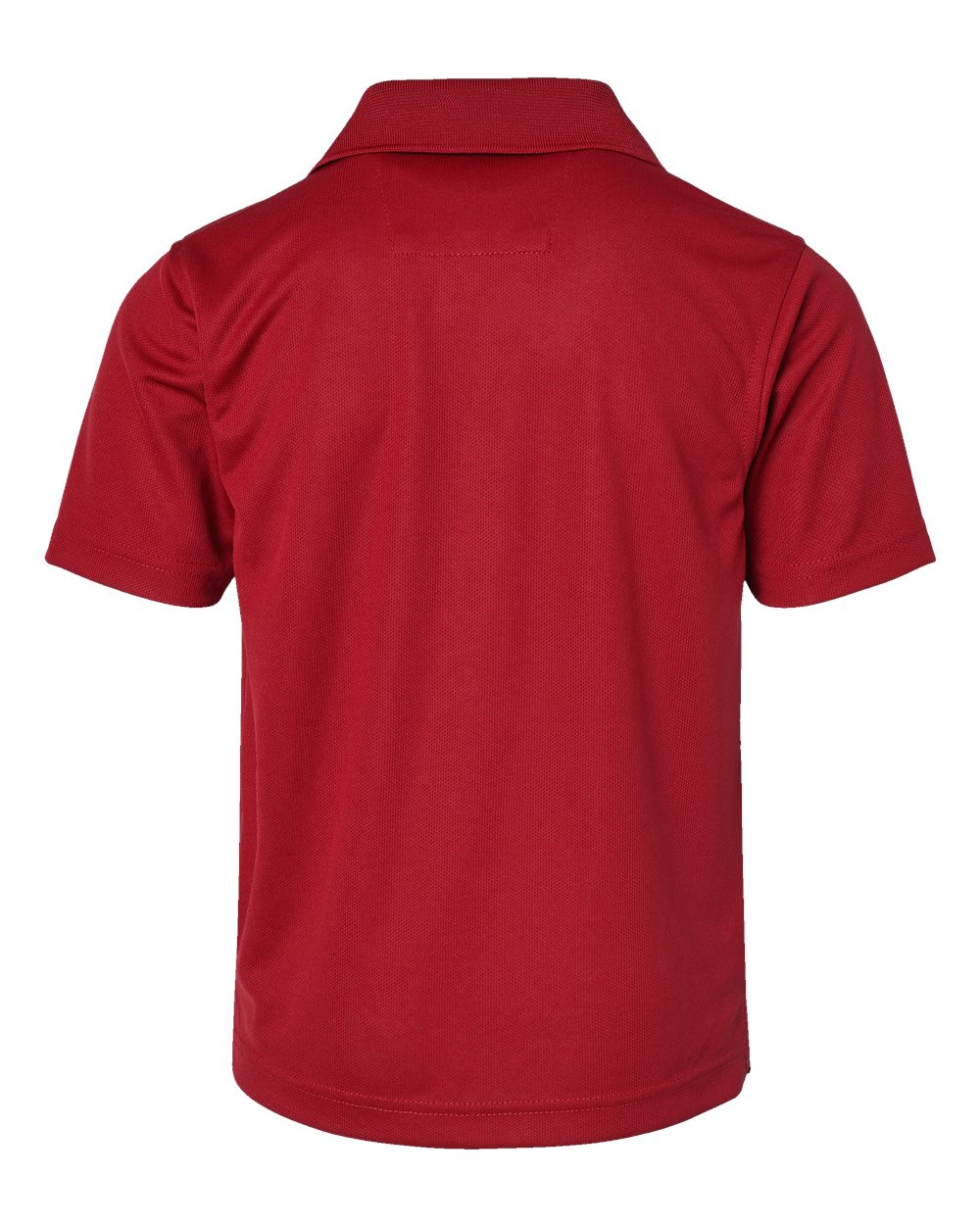 Front View of Red Youth Saratoga Performance Mini Mesh Polo - 108Y