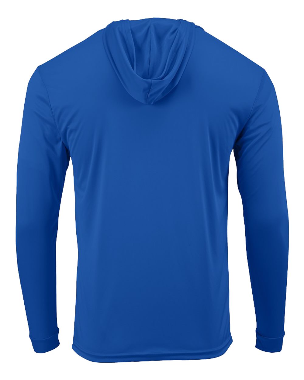 Front View of Royal Bahama Performance Hooded Long Sleeve T-Shirt - 220