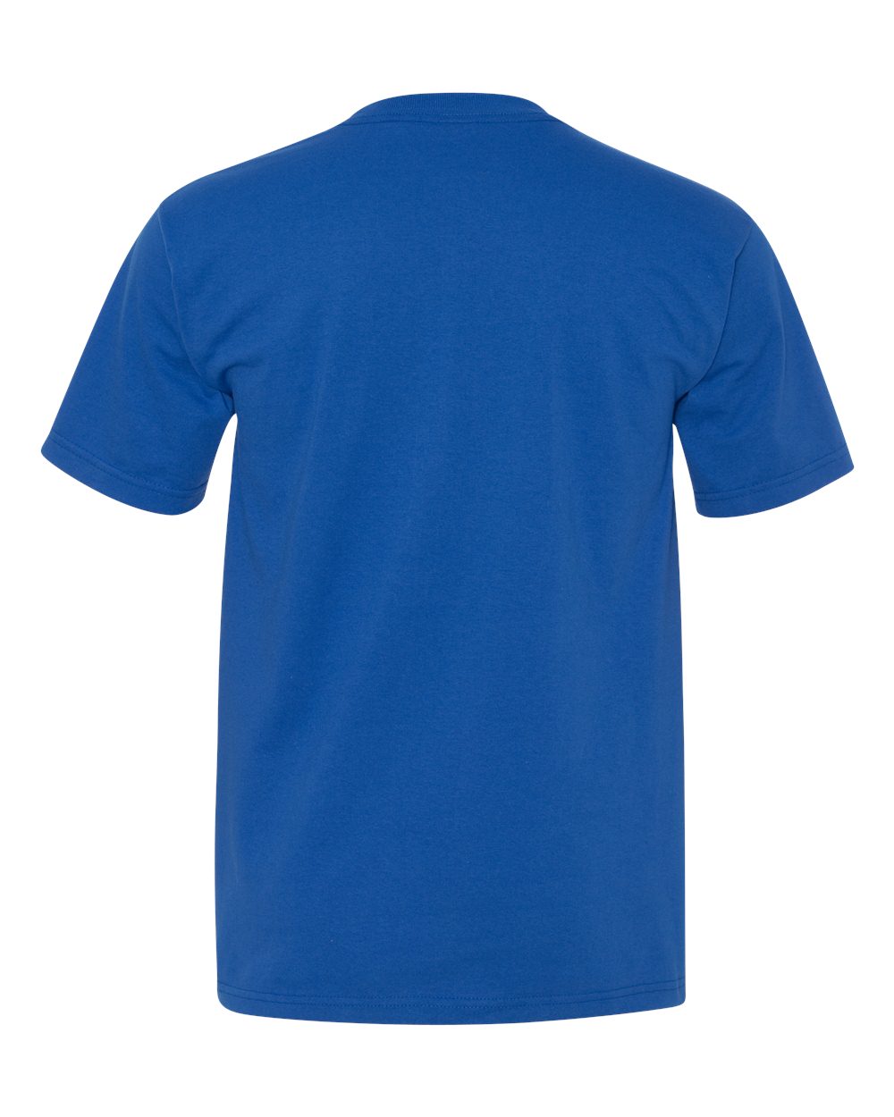 Rear View of Royal Blue Union-Made Pocket T-Shirt - 3015