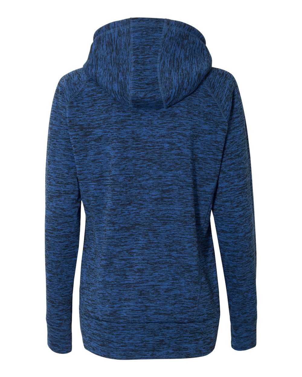 Rear View of Royal Fleck/ Royal Women’s Cosmic Fleece Hooded Sweatshirt - 8616