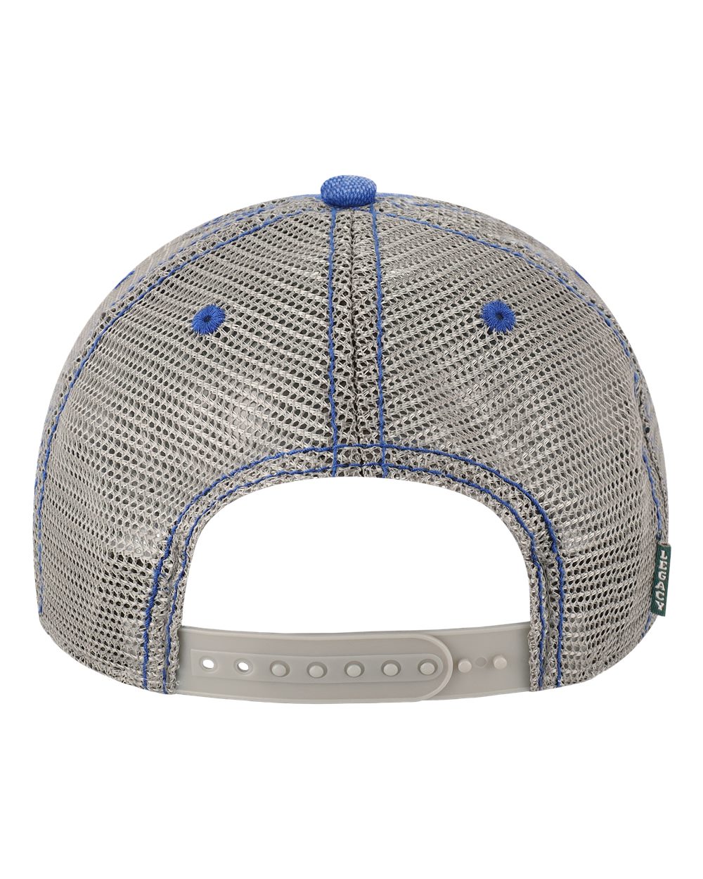 Rear View of Royal/ Grey Dashboard Trucker Cap - DTA