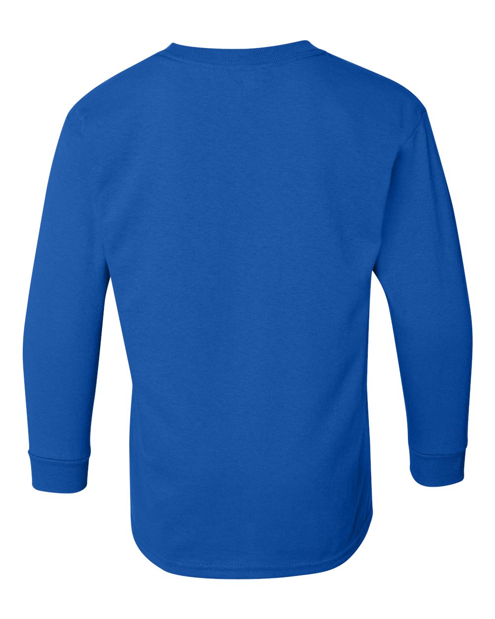 Rear View of Royal Heavy Cotton™ Youth Long Sleeve T-Shirt - 5400B