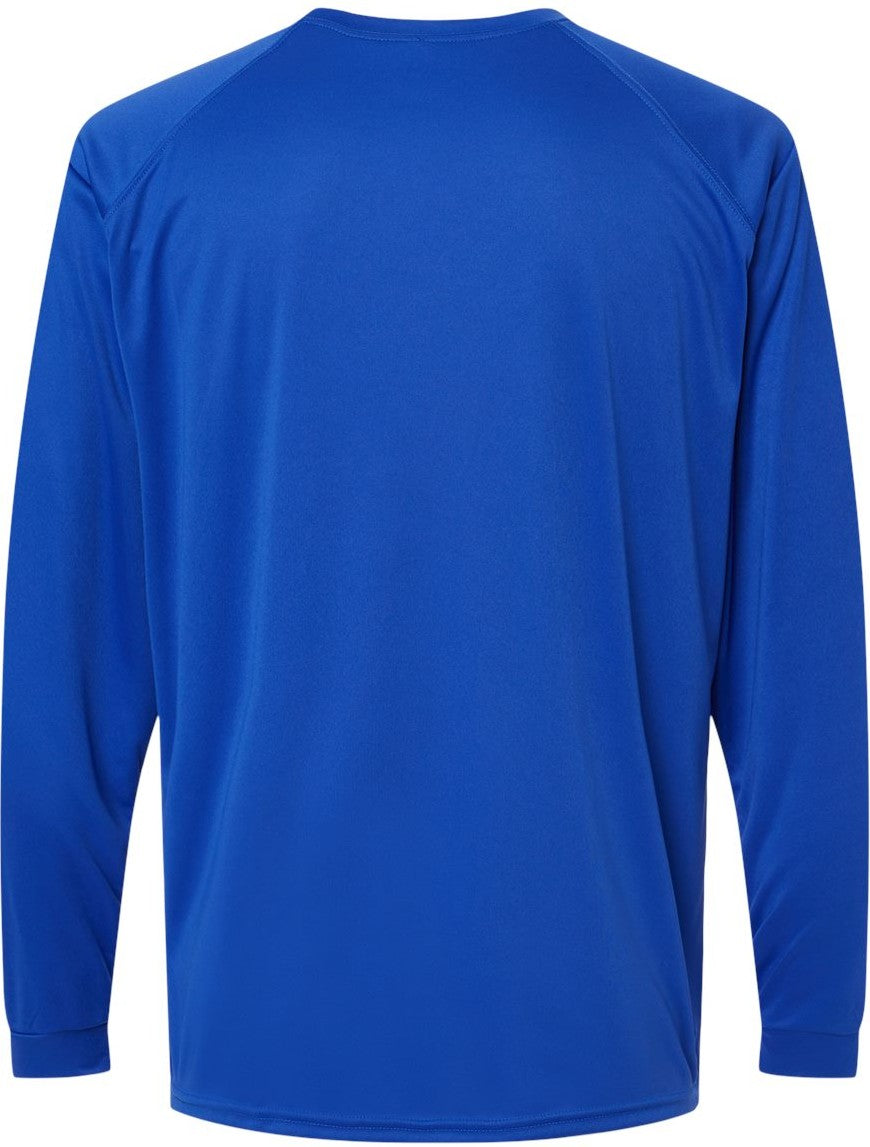 Front View of Royal Long Islander Performance Long Sleeve T-Shirt - 210