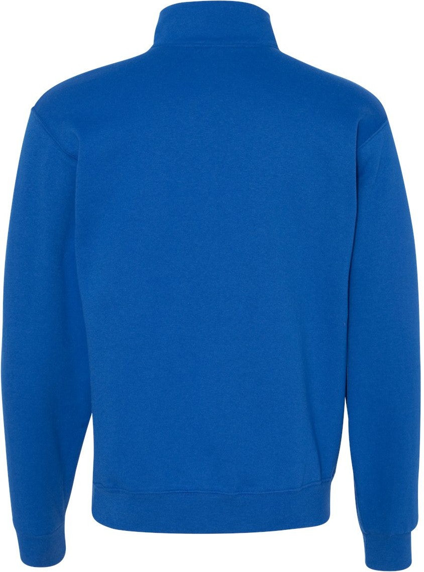 Rear View of Royal Nublend® Cadet Collar Quarter-Zip Sweatshirt - 995MR