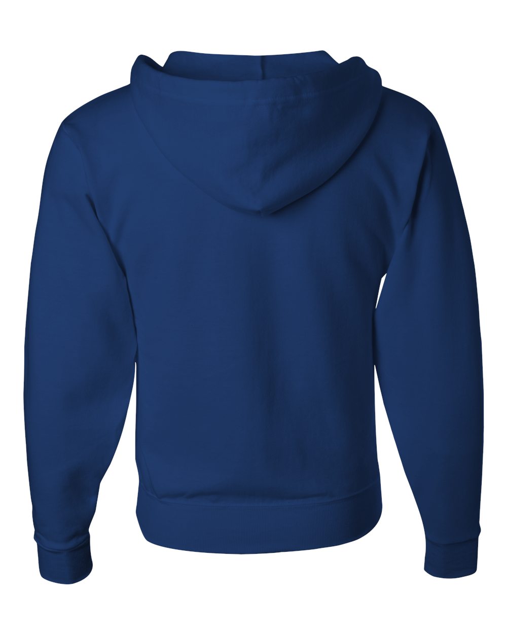 Rear View of Royal NuBlend® Full-Zip Hooded Sweatshirt - 993MR