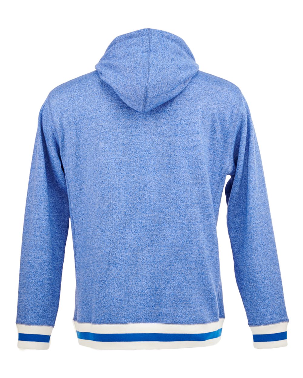 Rear View of Royal Pepper Peppered Fleece Lapover Hooded Sweatshirt - 8701