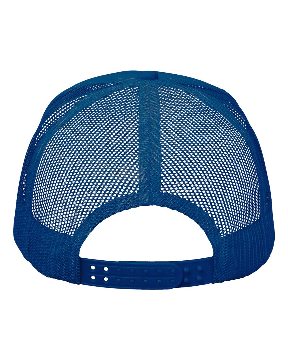 Rear View of Royal/ Royal Foam Mesh-Back Trucker Cap - VC700