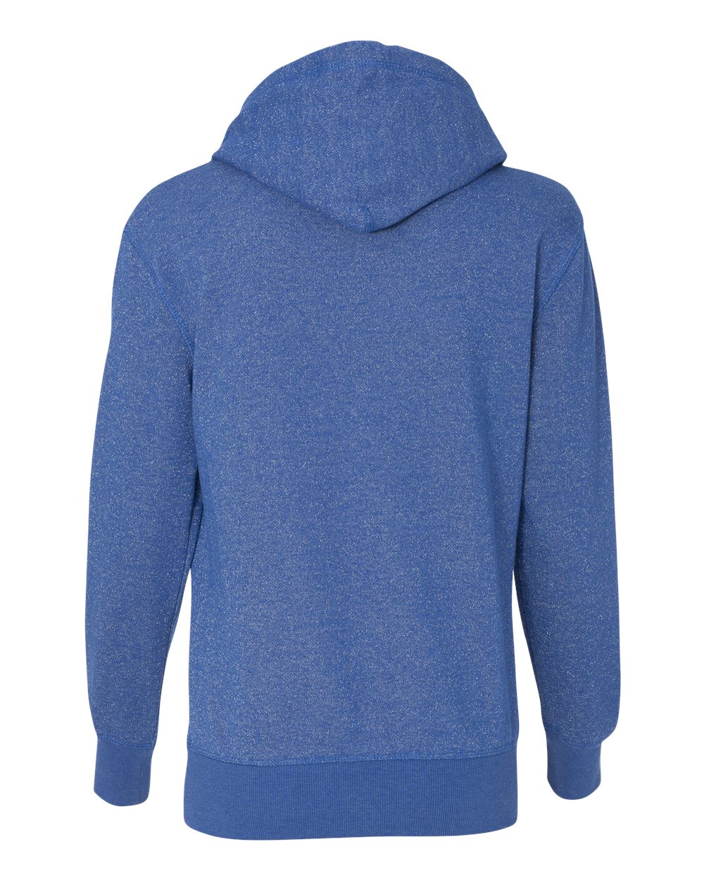 Rear View of Royal/ Silver Women’s Glitter French Terry Hooded Sweatshirt - 8860