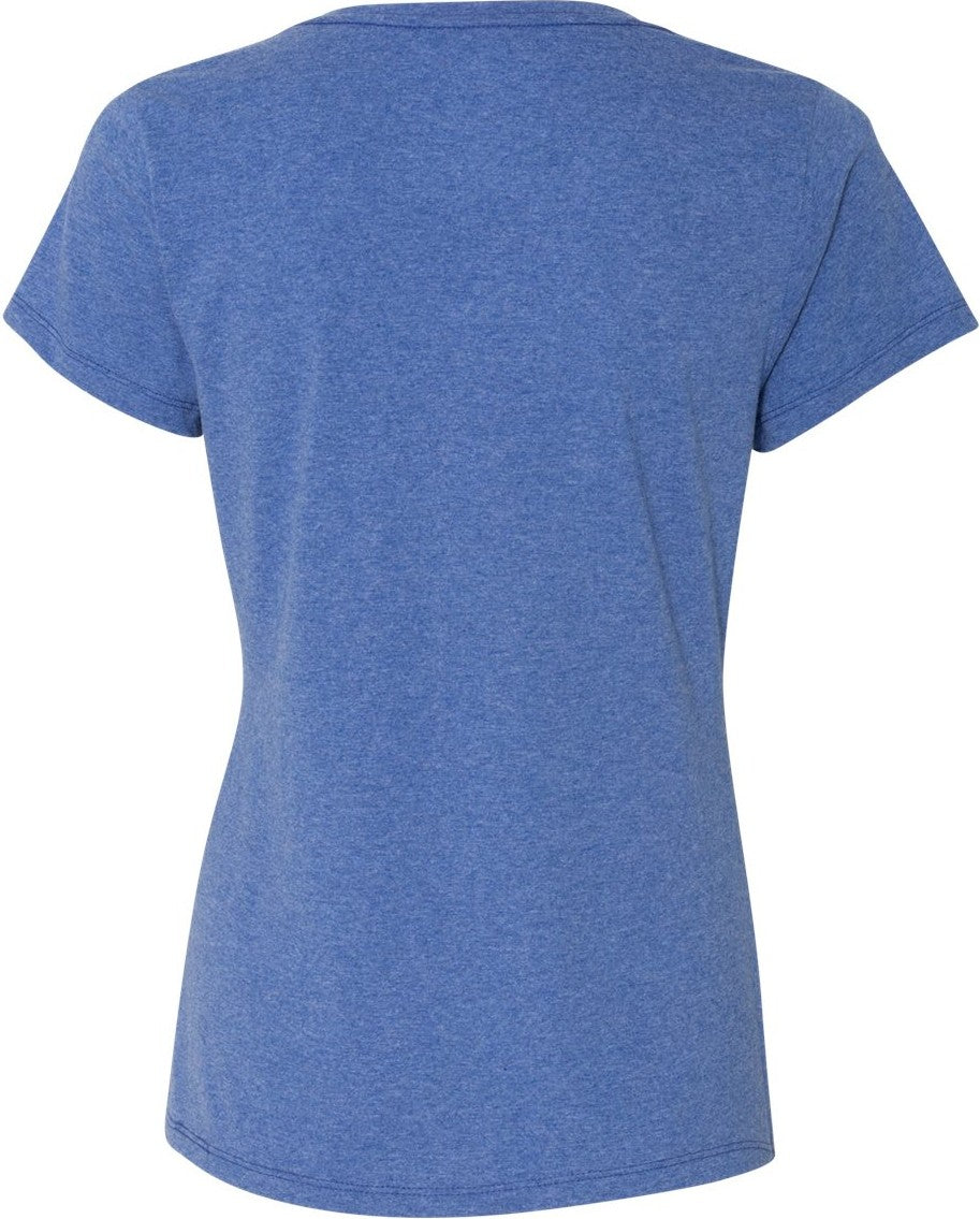 Rear View of Royal Triblend Perfect-T Women’s Triblend V-Neck T-Shirt - 42VT