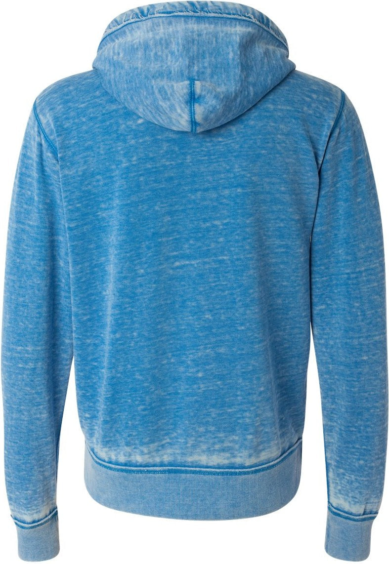Rear View of Royal Vintage Zen Fleece Full-Zip Hooded Sweatshirt - 8916