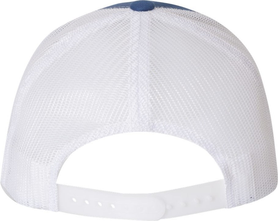 Front View of Royal/ White Retro Trucker Cap - 6606