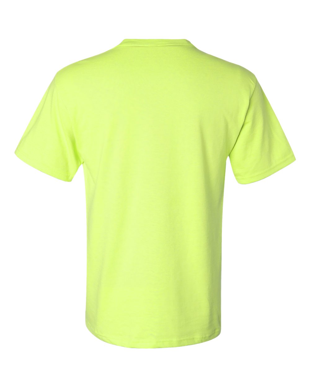 Rear View of Safety Green Dri-Power® 50/50 Pocket T-Shirt - 29MPR
