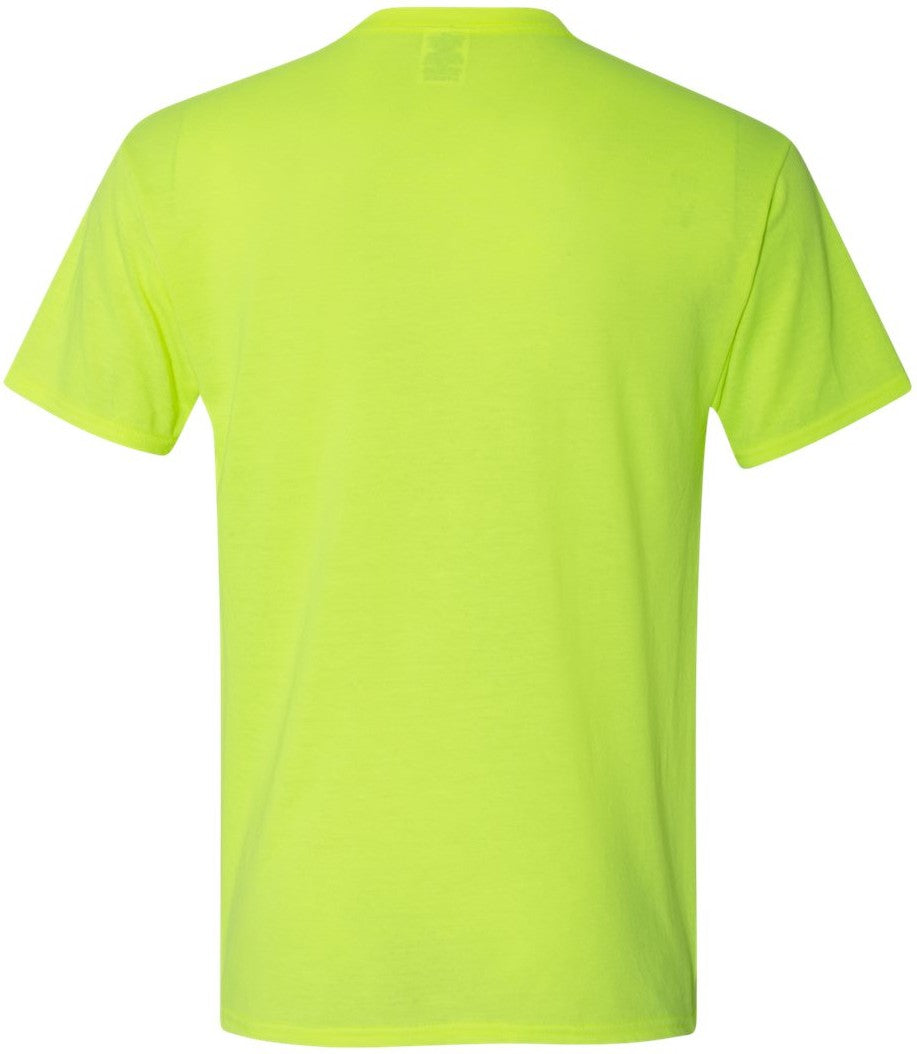 Rear View of Safety Green Dri-Power® Performance T-Shirt - 21MR