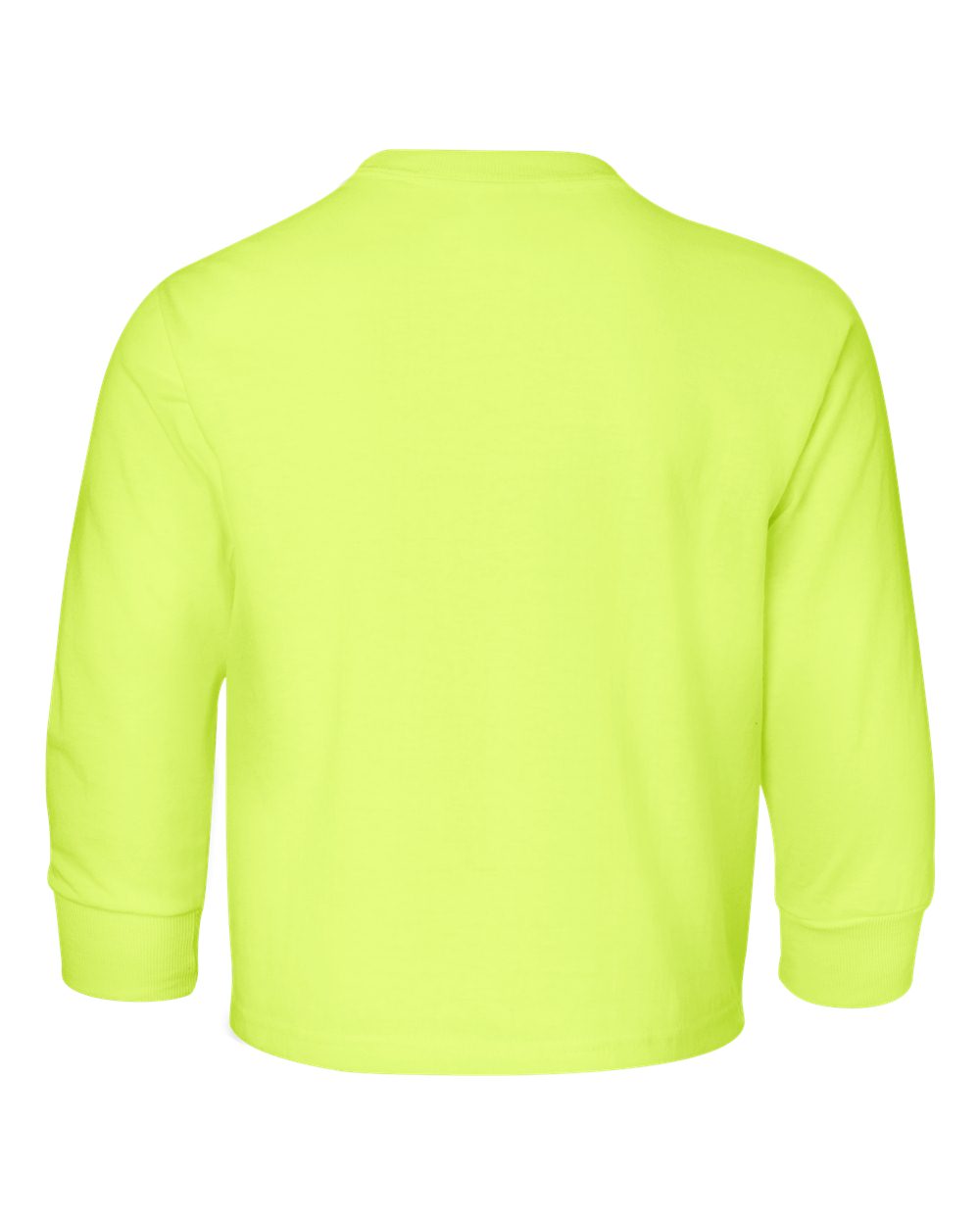 Rear View of Safety Green Dri-Power® Youth Long Sleeve 50/50 T-Shirt - 29BLR