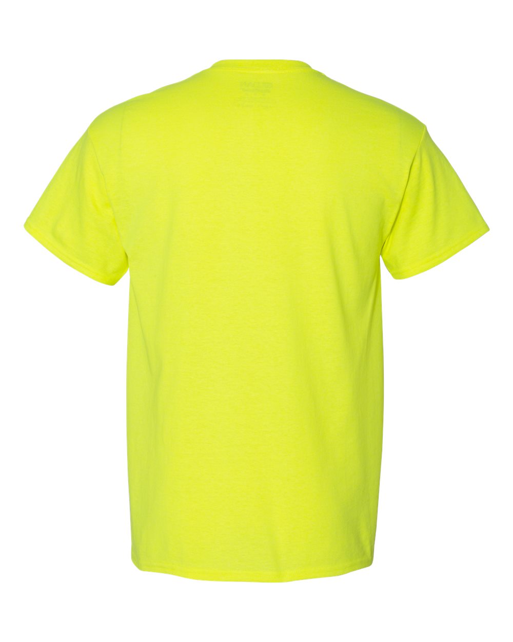 Rear View of Safety Green DryBlend® Pocket T-Shirt - 8300