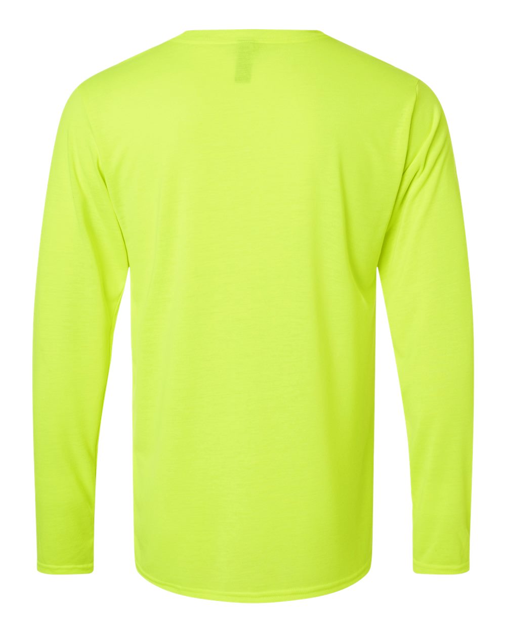 Rear View of Safety Green Performance® Long Sleeve T-Shirt - 42400