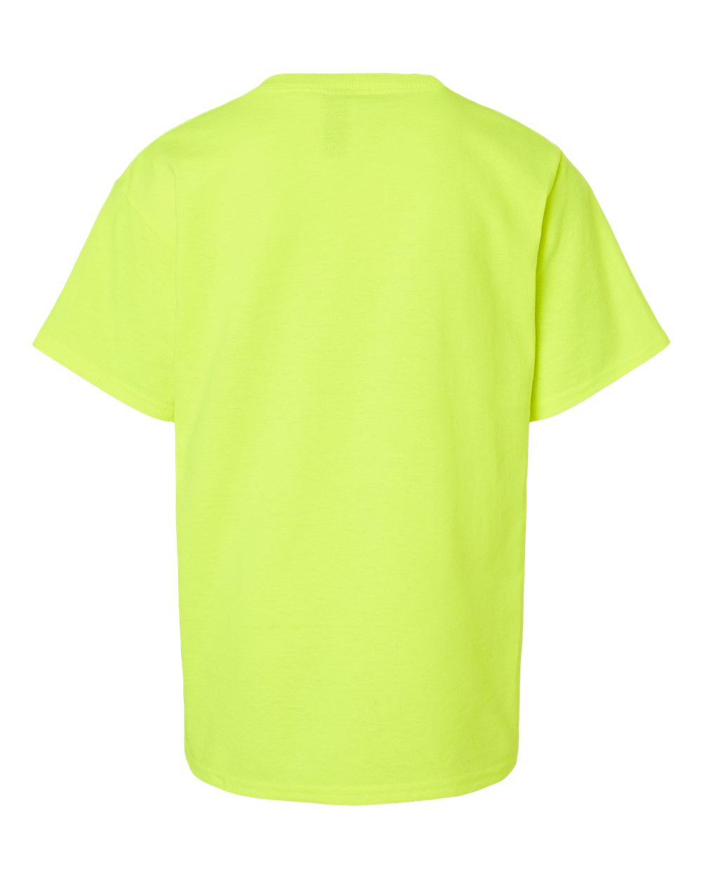 Rear View of Safety Green Ultra Cotton® Youth T-Shirt - 2000B