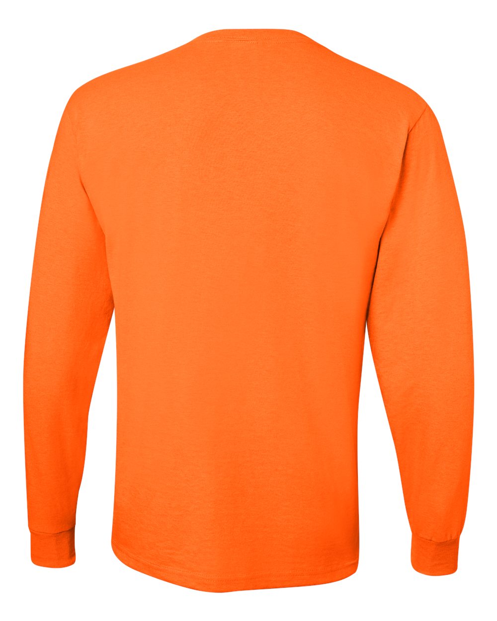 Rear View of Safety Orange Dri-Power® Long Sleeve 50/50 T-Shirt - 29LSR