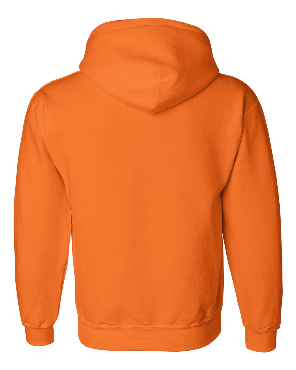Rear View of Safety Orange DryBlend® Hooded Sweatshirt - 12500