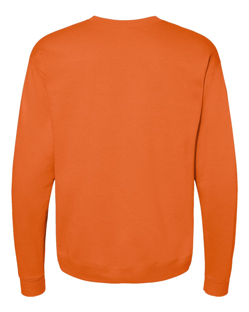 Rear View of Safety Orange Ecosmart® Crewneck Sweatshirt - P160