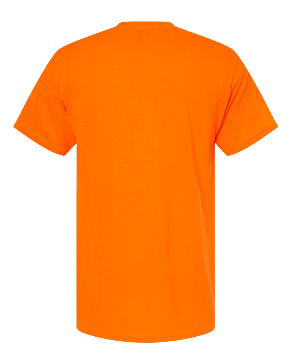 Rear View of Safety Orange Gold Soft Touch T-Shirt - 4800