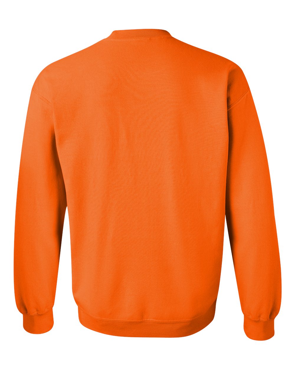 Rear View of Safety Orange Heavy Blend™ Crewneck Sweatshirt - 18000