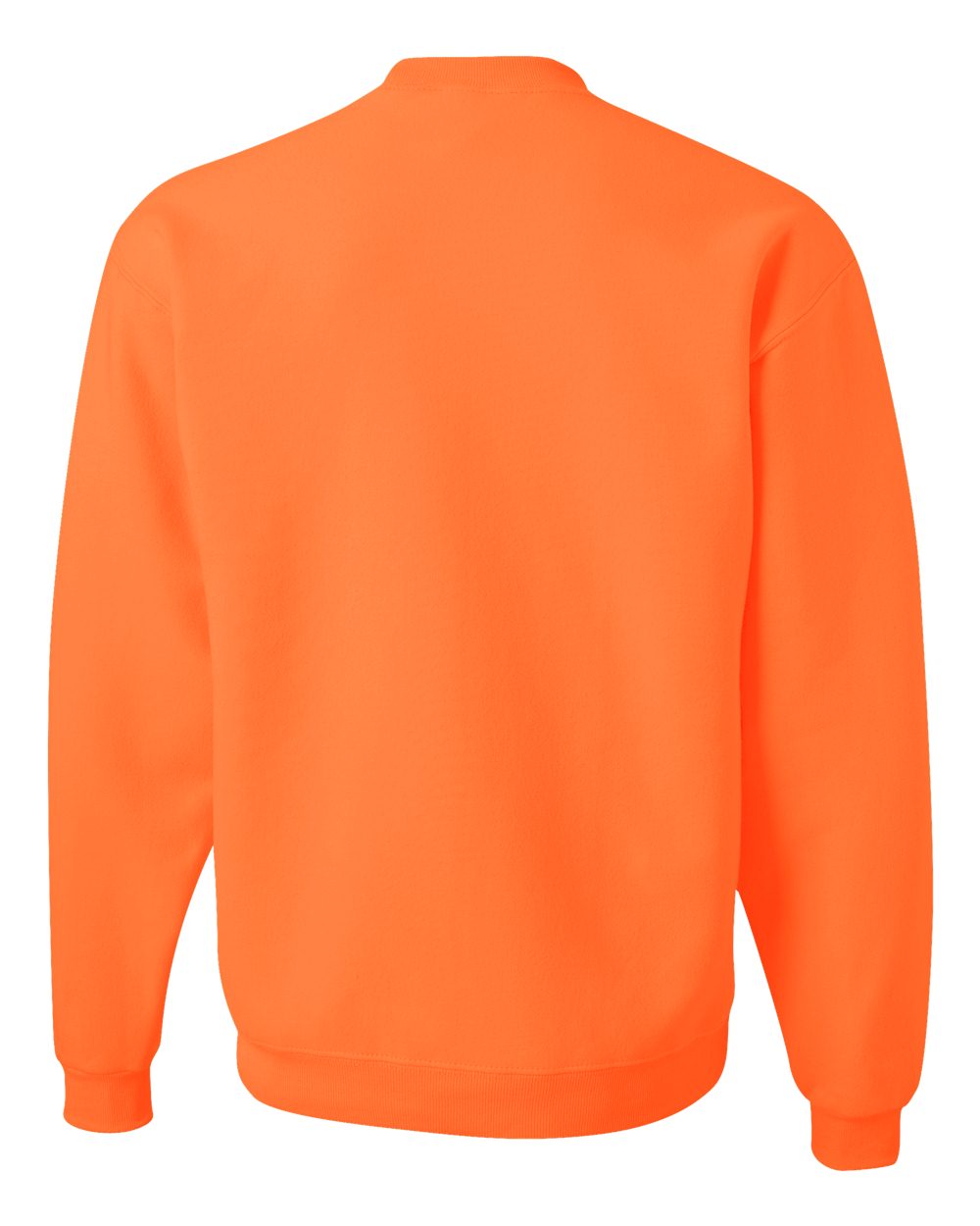Rear View of Safety Orange Super Sweats NuBlend® Crewneck Sweatshirt - 4662MR
