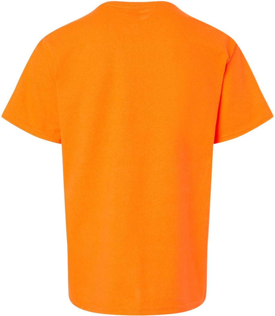 Rear View of Safety Orange Ultra Cotton® Youth T-Shirt - 2000B