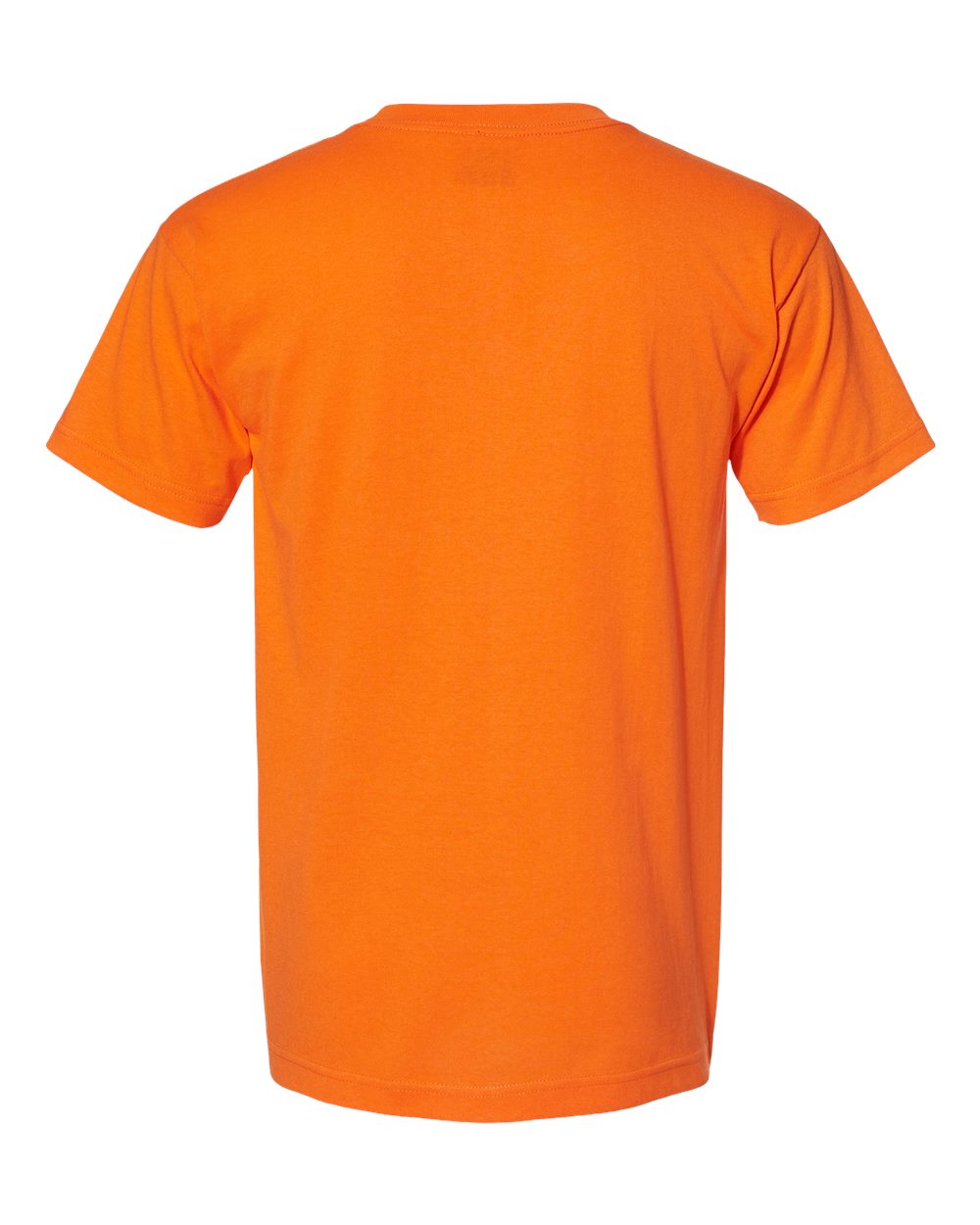 Rear View of Safety Orange USA-Made 50/50 T-Shirt - 1701