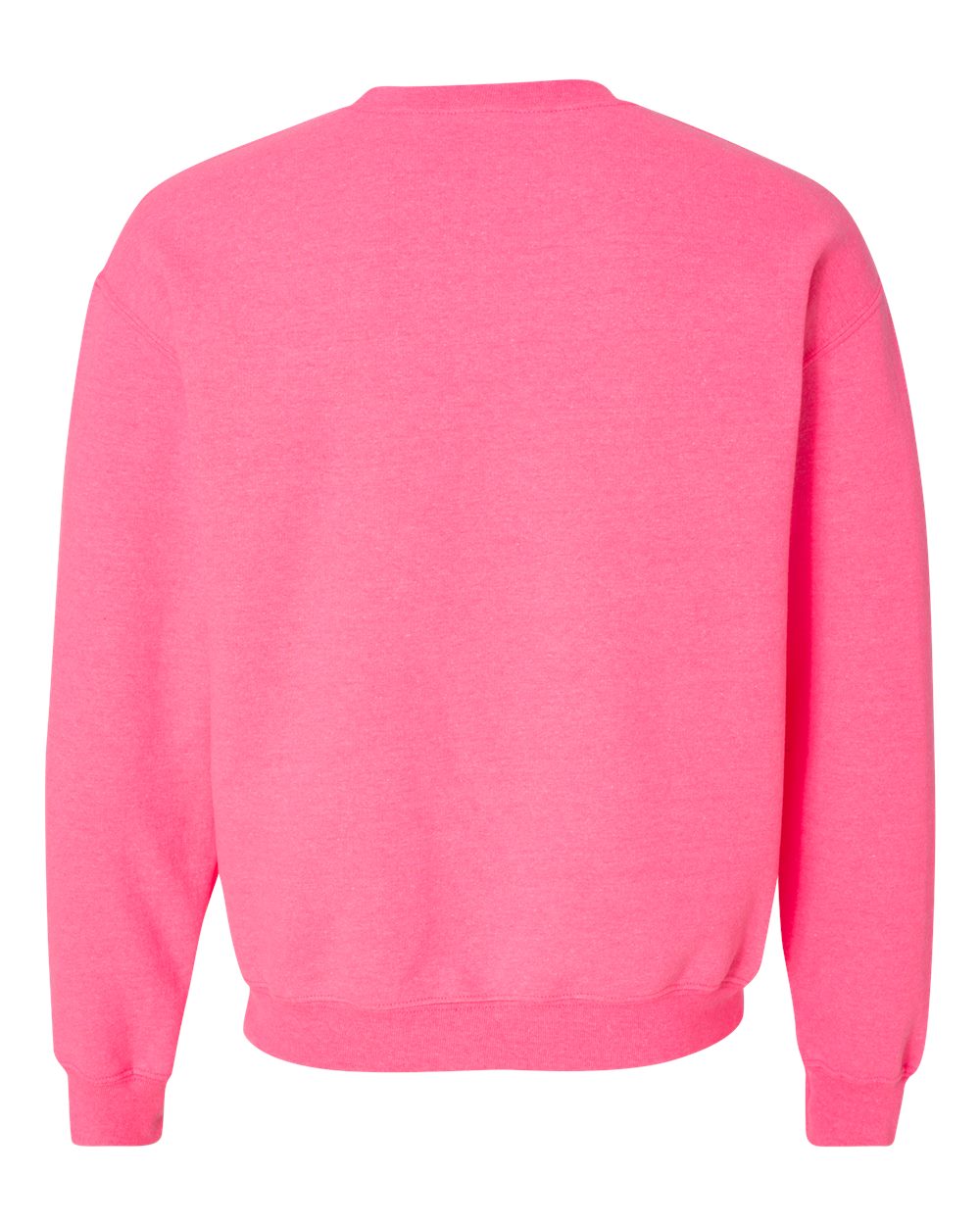Rear View of Safety Pink Heavy Blend™ Crewneck Sweatshirt - 18000