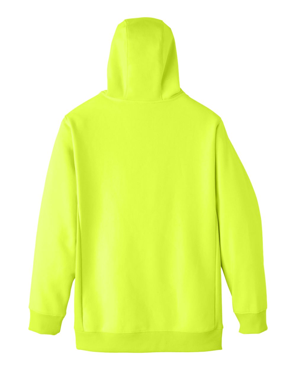 Rear View of Safety Yellow Unisex Zone HydroSport™ Heavyweight Full-Zip Hooded Sweatshirt - TT95