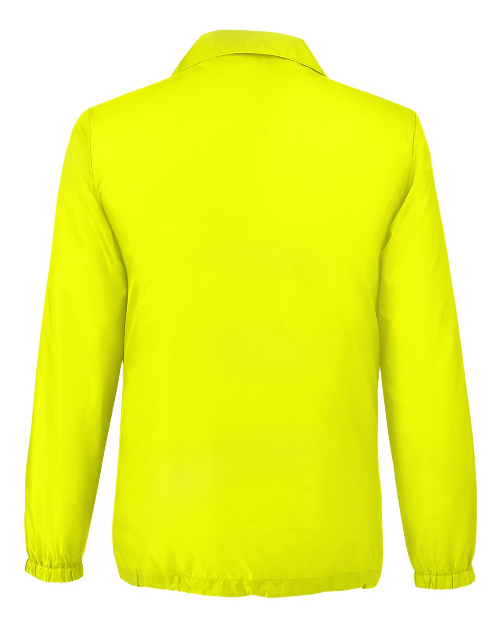 Rear View of Safety Yellow Unisex Zone Protect Coaches Jacket - TT75