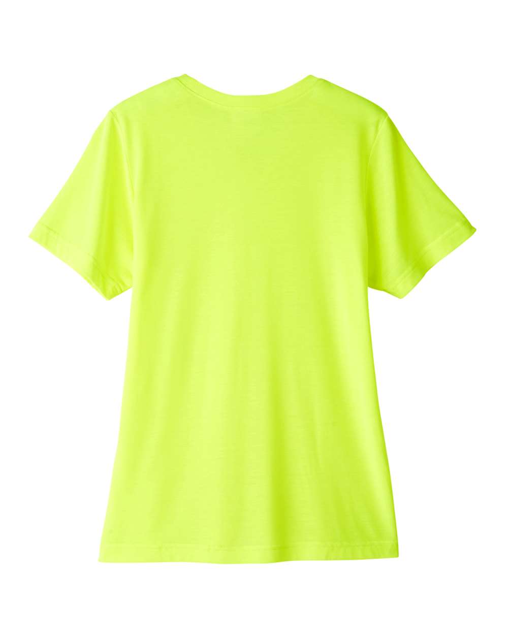 Rear View of Safety Yellow Women's Fusion ChromaSoft™ Performance T-Shirt - CE111W