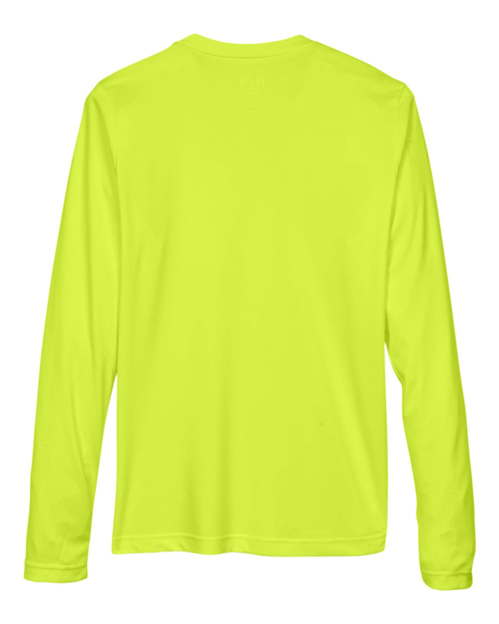 Rear View of Safety Yellow Women's Zone Performance Long Sleeve T-Shirt - TT11WL