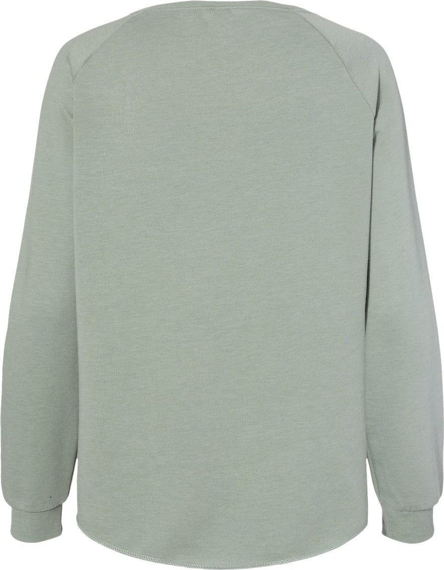 Rear View of Sage Women's California Wave Wash Crewneck Sweatshirt - PRM2000