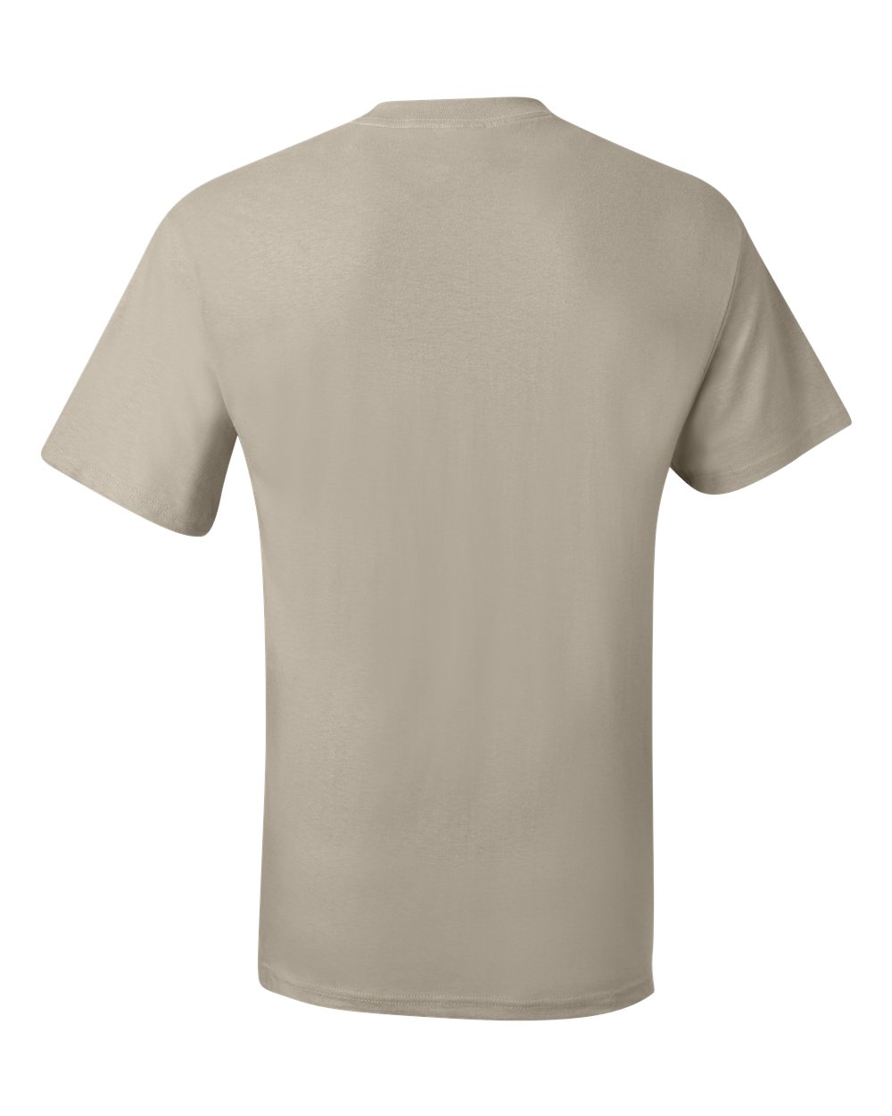 Rear View of Sand Beefy-T® Pocket T-Shirt - 5190