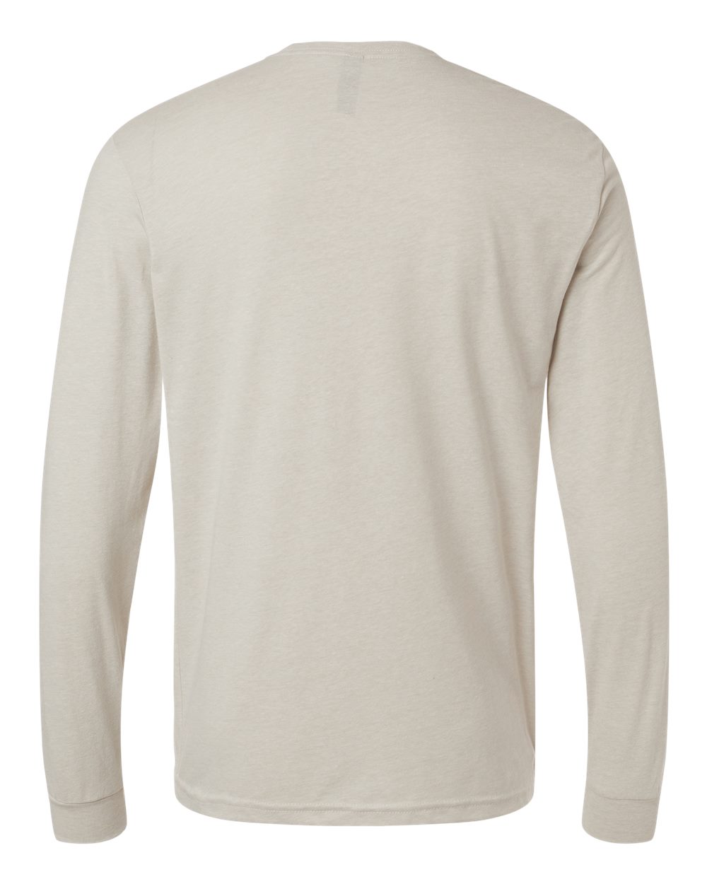 Rear View of Sand CVC Long Sleeve T-Shirt - 6211