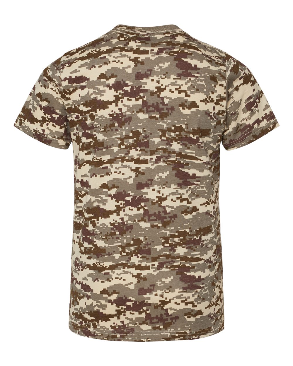 Rear View of Sand Digital Youth Camouflage T-Shirt - 2207