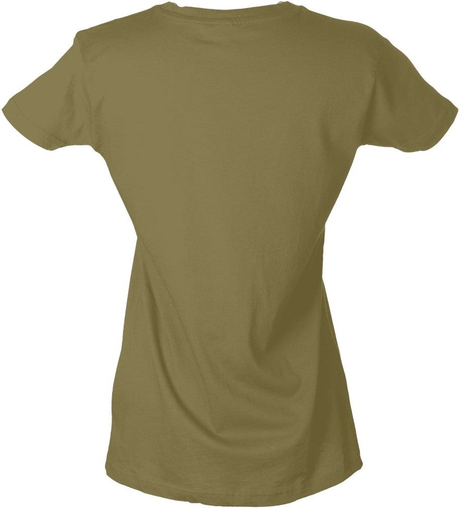 Rear View of Sand (disc) Women's Fine Jersey Slim Fit T-Shirt - 213