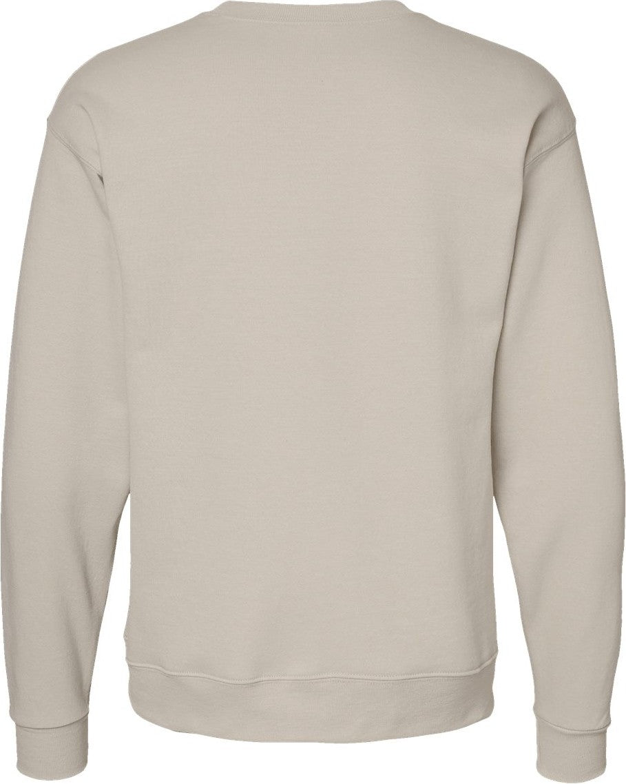 Rear View of Sand Ecosmart® Crewneck Sweatshirt - P160