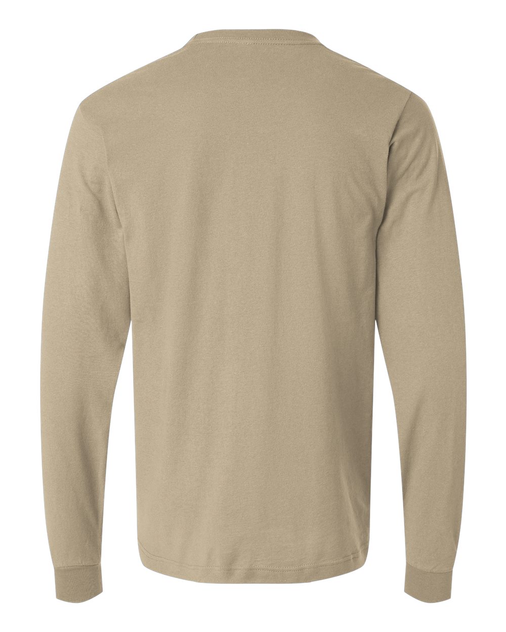Rear View of Sand Fine Jersey Long Sleeve T-Shirt - 202LS