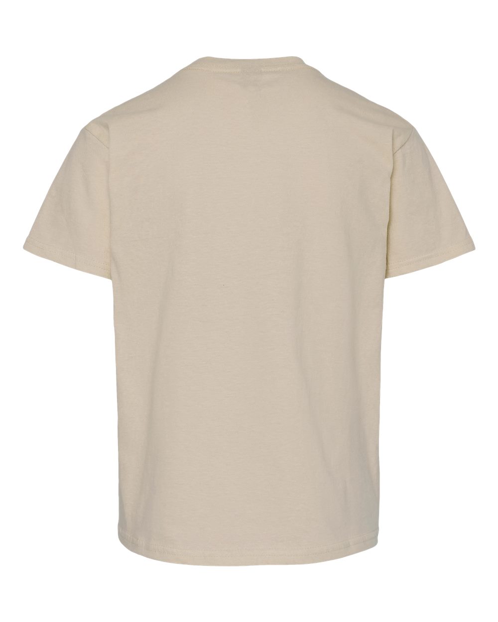 Rear View of Sand Light Cotton Youth T-Shirt - 3000B