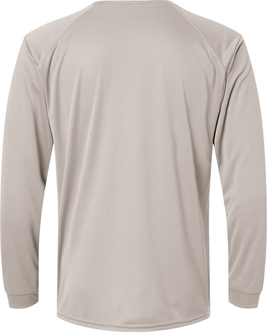 Front View of Sand Long Islander Performance Long Sleeve T-Shirt - 210