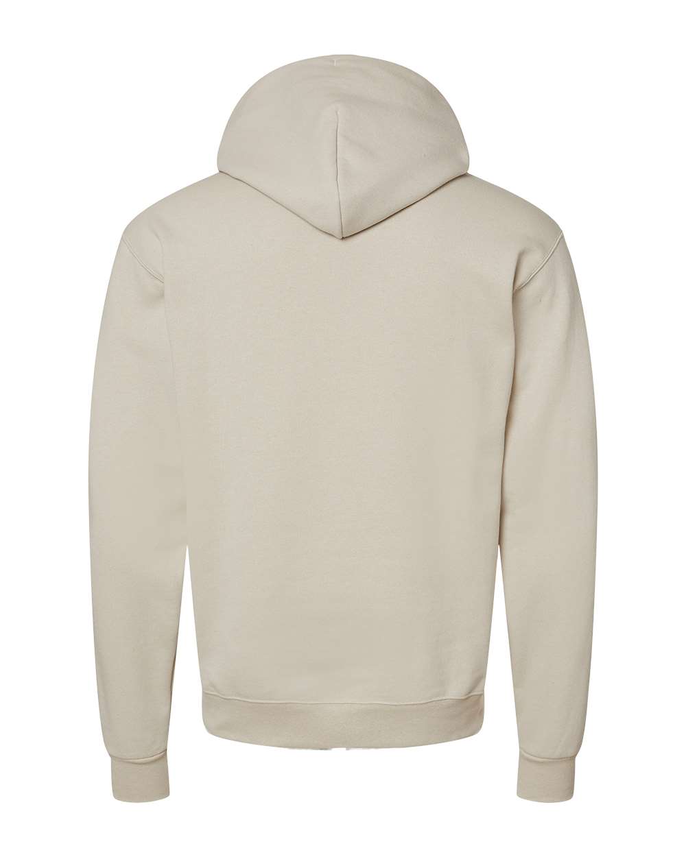 Rear View of Sand Powerblend® Hooded Sweatshirt - S700