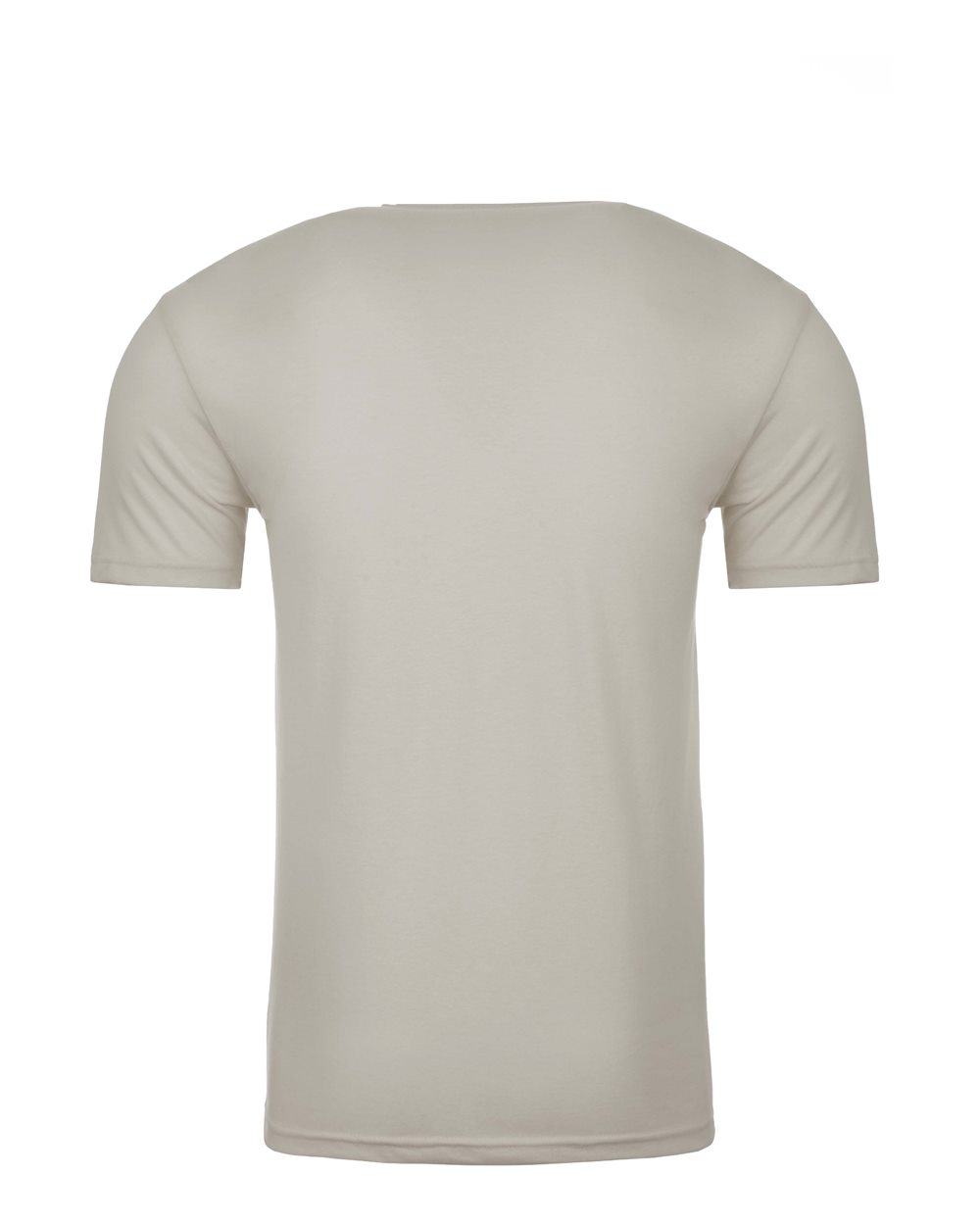 Rear View of Sand Sueded V-Neck T-Shirt - 6440