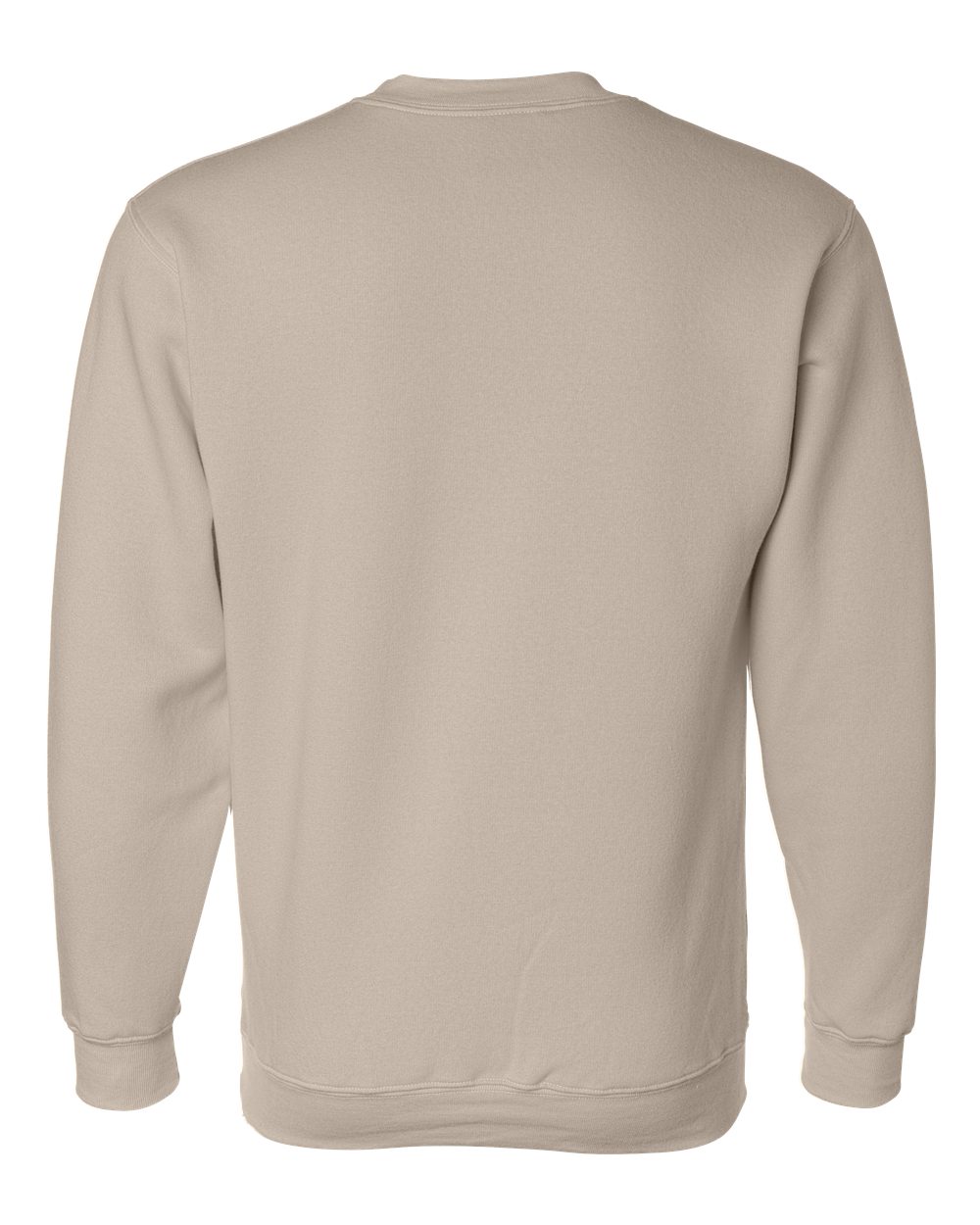 Rear View of Sand USA-Made Crewneck Sweatshirt - 1102