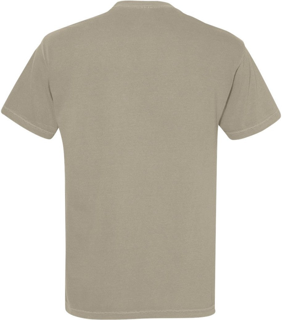 Rear View of Sandstone Garment-Dyed Heavyweight T-Shirt - 1717