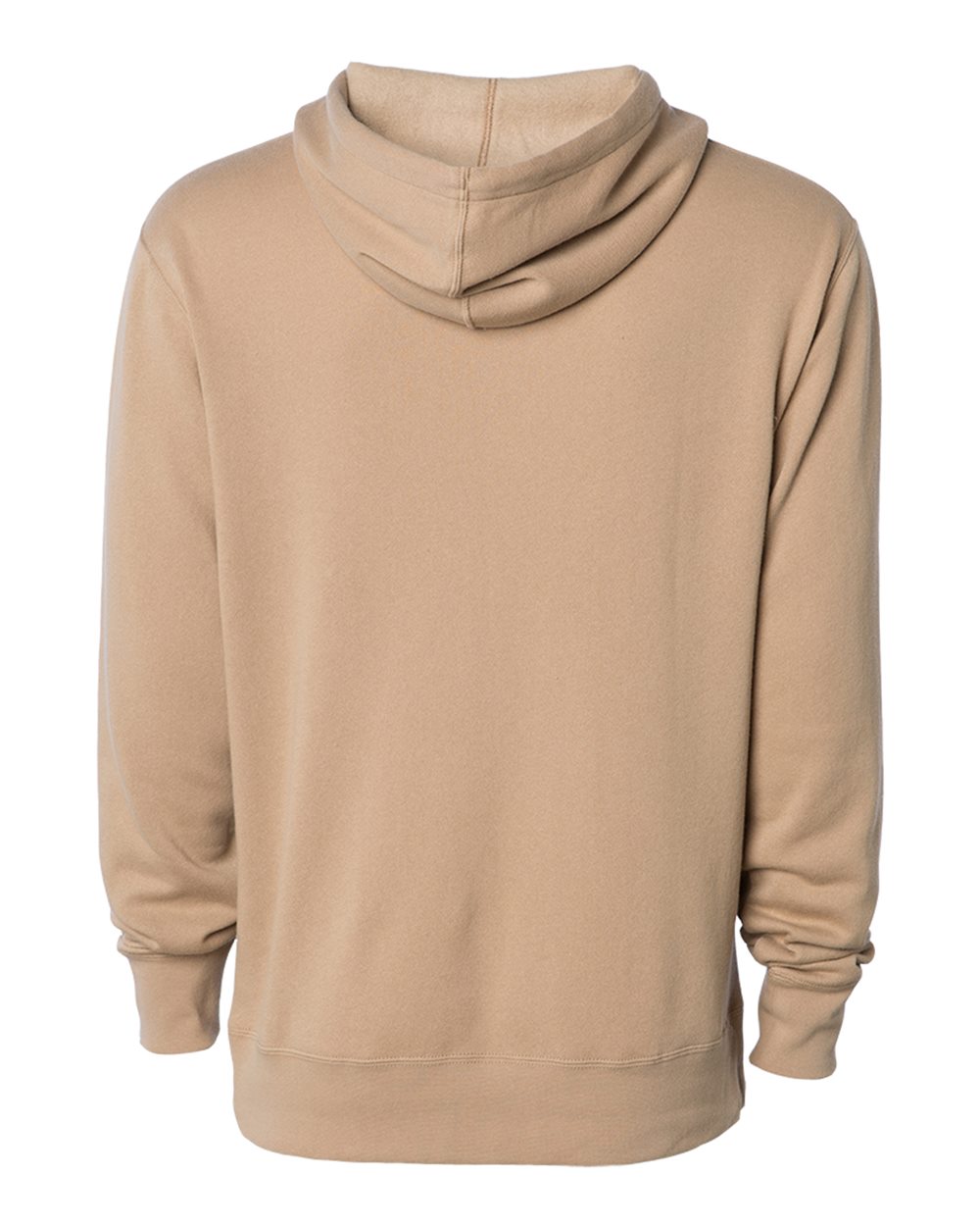 Rear View of Sandstone Lightweight Hooded Sweatshirt - AFX90UN
